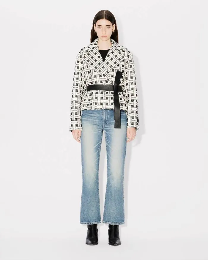 Women 039KENZO Weave039 Loose Jacket Black Kenzo Jackets And Coats