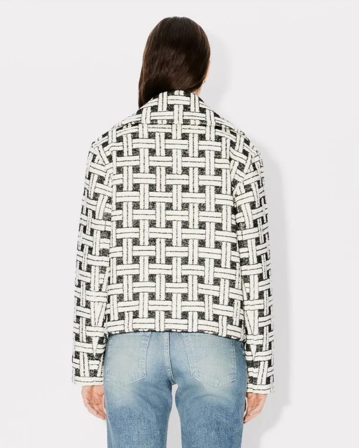 Women 039KENZO Weave039 Loose Jacket Black Kenzo Jackets And Coats