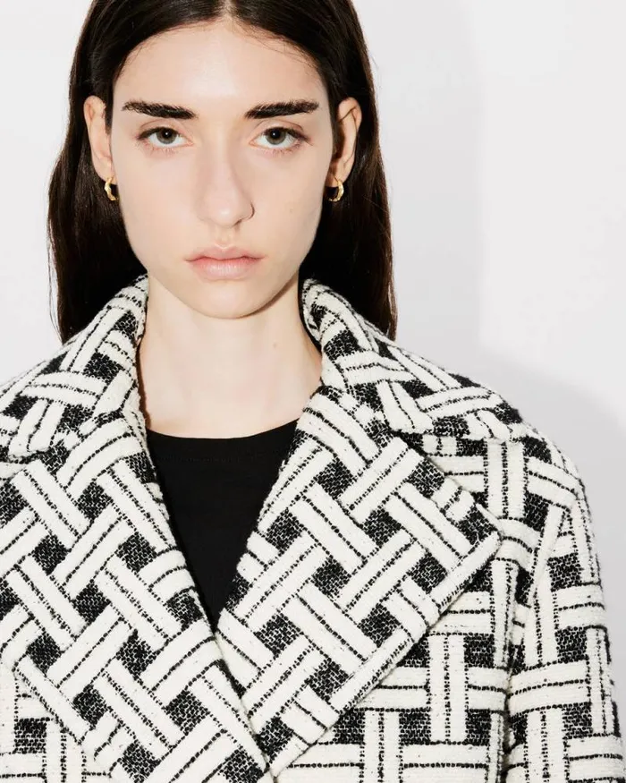 Women 039KENZO Weave039 Loose Jacket Black Kenzo Jackets And Coats