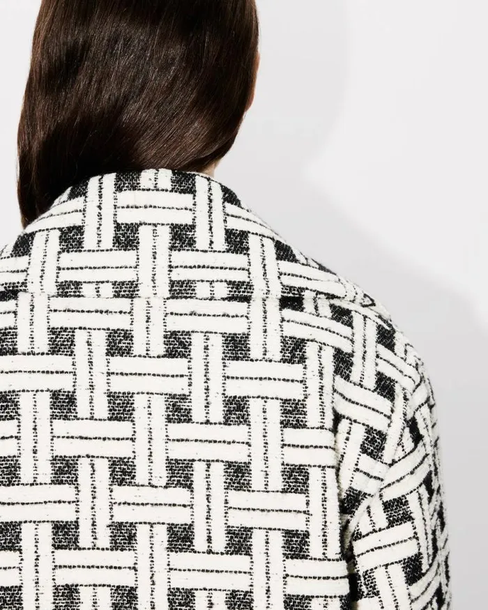 Women 039KENZO Weave039 Loose Jacket Black Kenzo Jackets And Coats