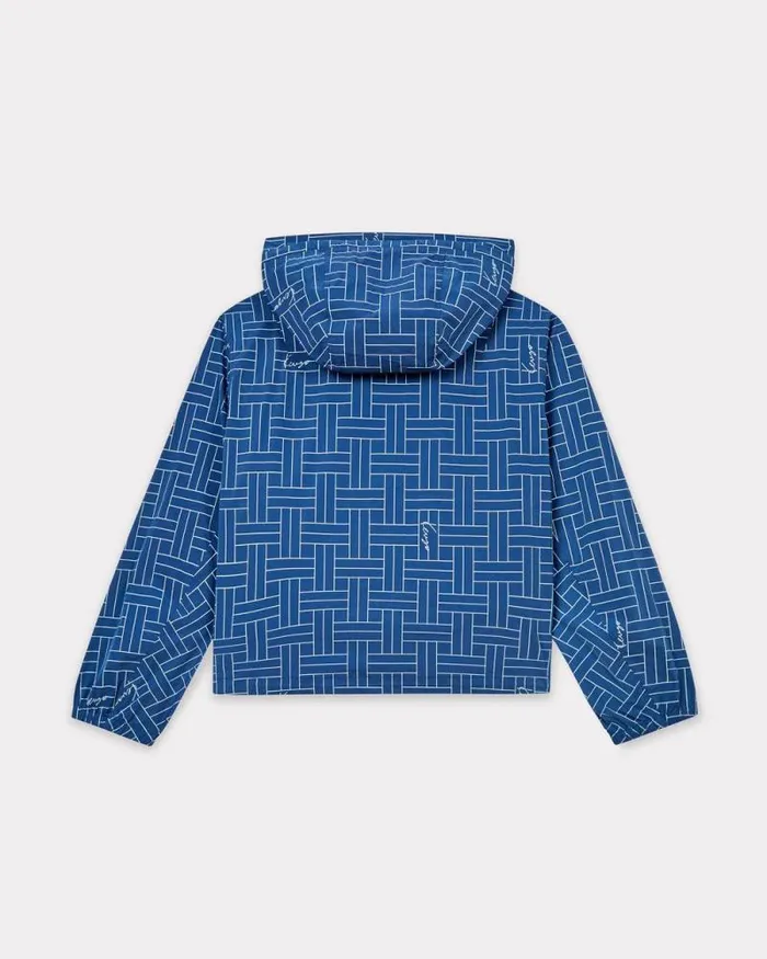 Women 039KENZO Weave039 Short Windbreaker Blue Kenzo Jackets And Coats