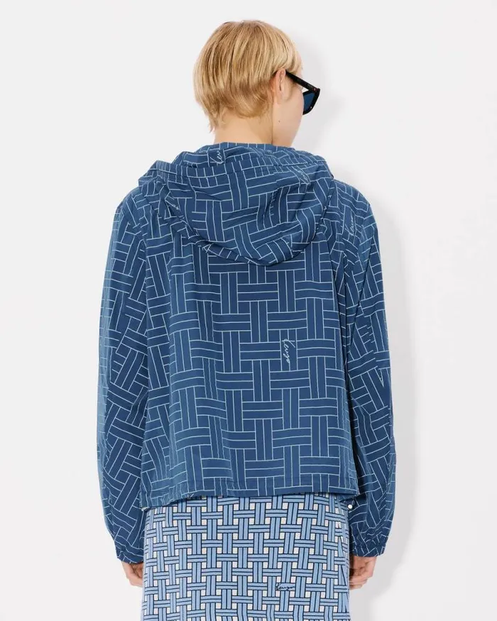 Women 039KENZO Weave039 Short Windbreaker Blue Kenzo Jackets And Coats