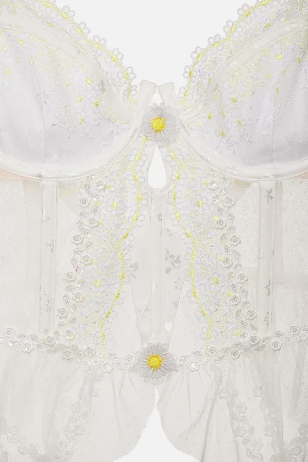 Women 3D Daisy Bustier White For Love and Lemons Lingerie Women 3D Daisy Bustier White For Love and Lemons Lingerie