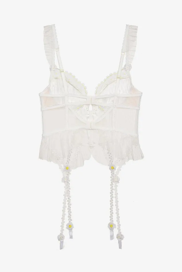 Women 3D Daisy Bustier White For Love and Lemons Lingerie Women 3D Daisy Bustier White For Love and Lemons Lingerie