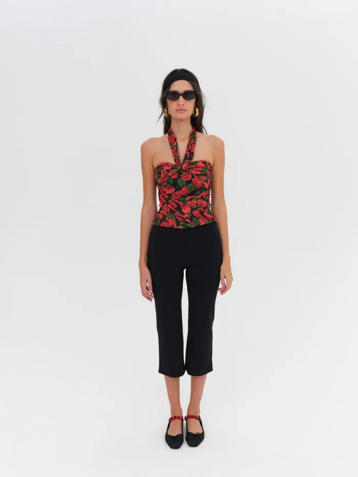Women Abby Strapless Top Red For Love and Lemons Tops