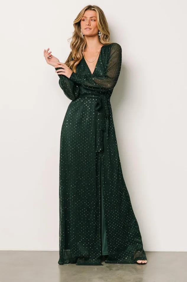 Women Abigail Sparkle Gown Emerald Baltic Born Embellished and Sequined Women Abigail Sparkle Gown Emerald Baltic Born Embellished and Sequined