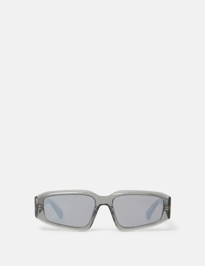 Women Abstract Rectangle Sunglasses Translucent Dark Cyclamen And Gold Stella McCartney Sunglasses