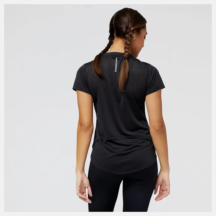 Women Accelerate Short Sleeve Top Black New Balance Shirts Women Accelerate Short Sleeve Top Black New Balance Shirts