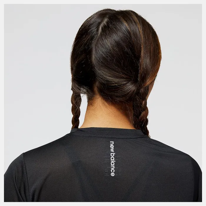 Women Accelerate Short Sleeve Top Black New Balance Shirts Women Accelerate Short Sleeve Top Black New Balance Shirts
