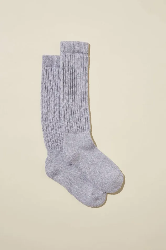 Women Active Accessories Cotton On Active Slouch Sock Light Heather Grey