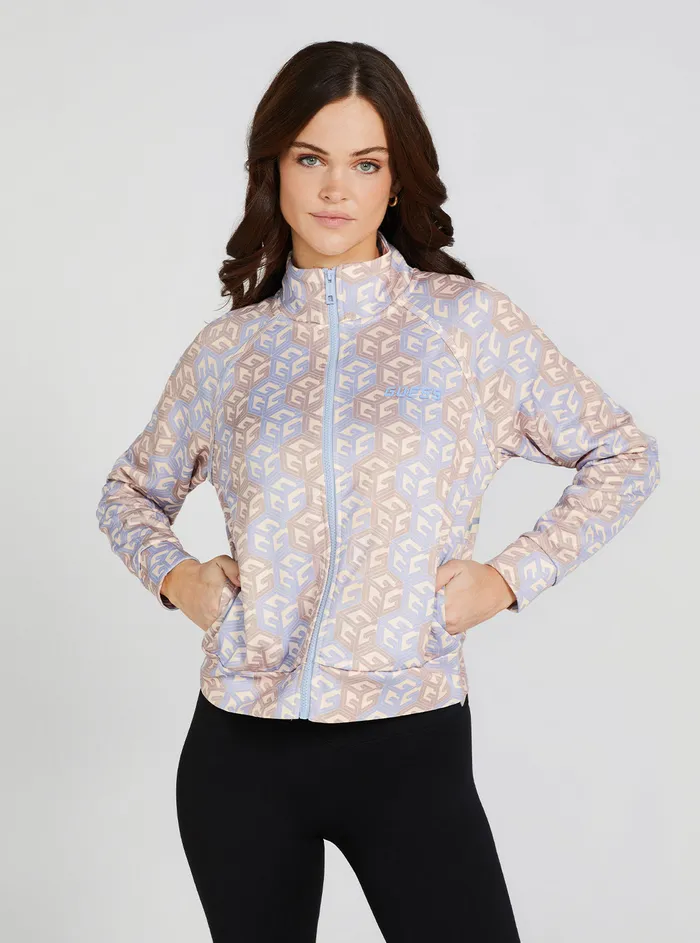 Women Activewear GUESS Eco Blue G Cube Active Jacket