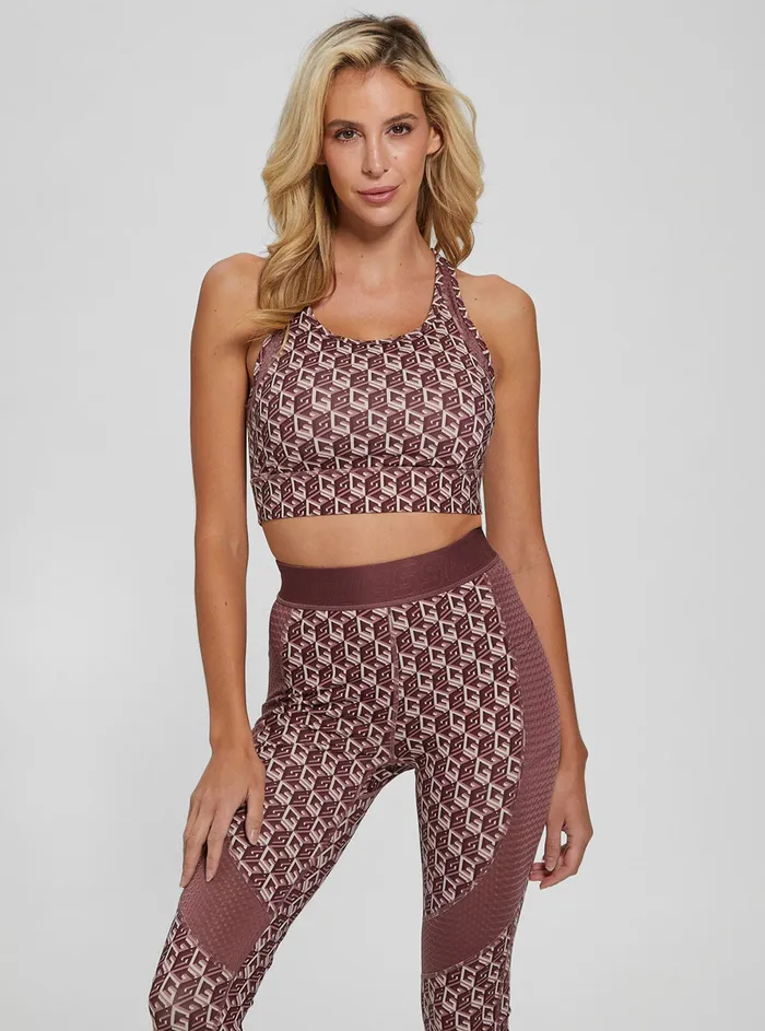 Women Activewear GUESS Eco Red G Cube Daria Active Top