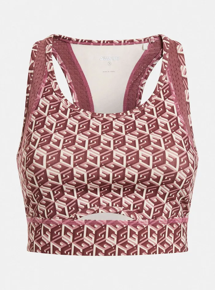Women Activewear GUESS Eco Red G Cube Daria Active Top Women Activewear GUESS Eco Red G Cube Daria Active Top