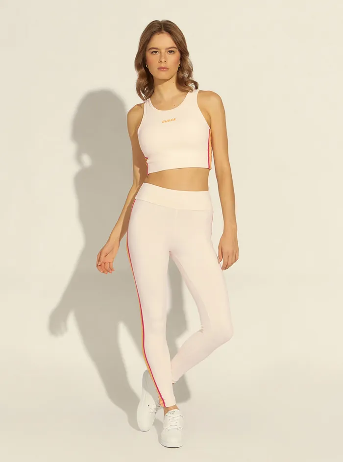 Women Activewear GUESS White Multi Brittany Active Leggings