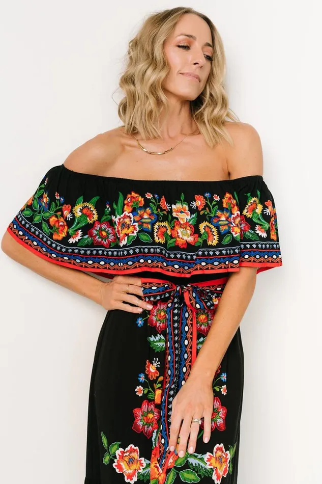 Women Alejandra Maxi Dress Black Multi Floral Baltic Born Maxi Dresses Women Alejandra Maxi Dress Black Multi Floral Baltic Born Maxi Dresses