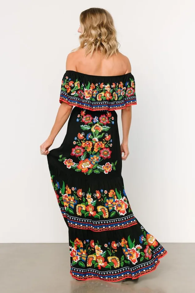 Women Alejandra Maxi Dress Black Multi Floral Baltic Born Maxi Dresses Women Alejandra Maxi Dress Black Multi Floral Baltic Born Maxi Dresses