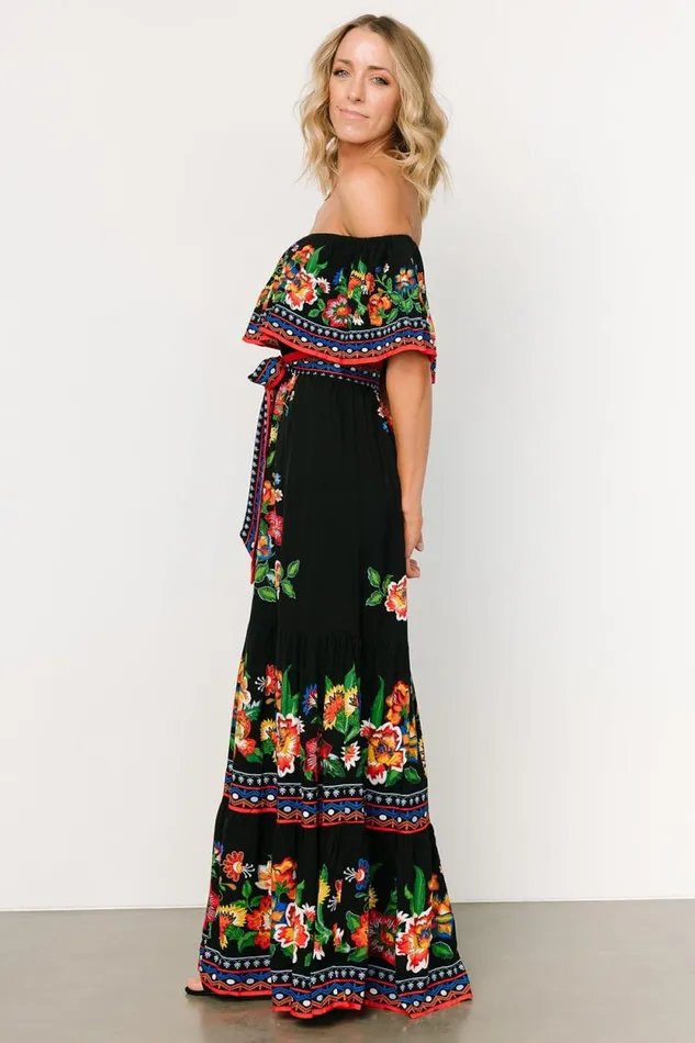 Women Alejandra Maxi Dress Black Multi Floral Baltic Born Maxi Dresses Women Alejandra Maxi Dress Black Multi Floral Baltic Born Maxi Dresses