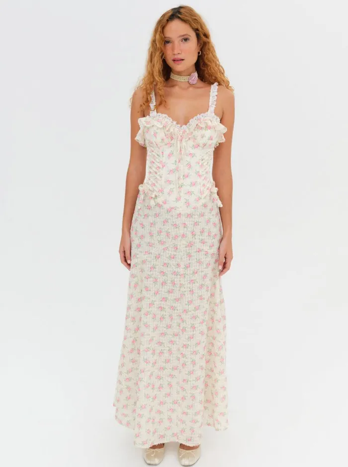 Women Amelia Maxi Dress Ivory For Love and Lemons Dresses