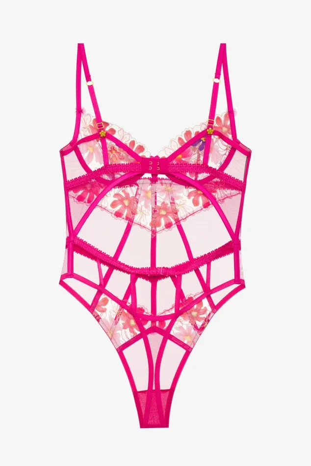 Women Anemone Floral Teddy Pink For Love and Lemons Lingerie Women Anemone Floral Teddy Pink For Love and Lemons Lingerie