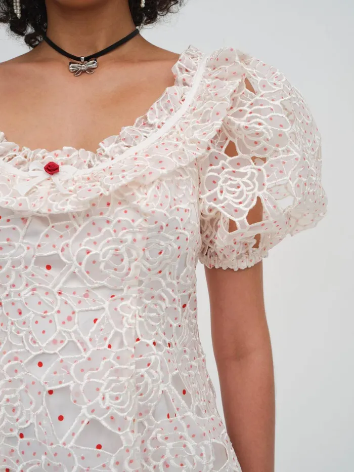 Women Aphrodite Embroidered Mini Dress White For Love and Lemons Dresses