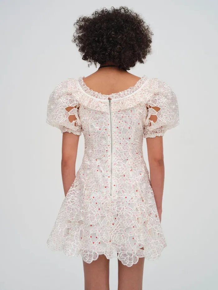 Women Aphrodite Embroidered Mini Dress White For Love and Lemons Dresses