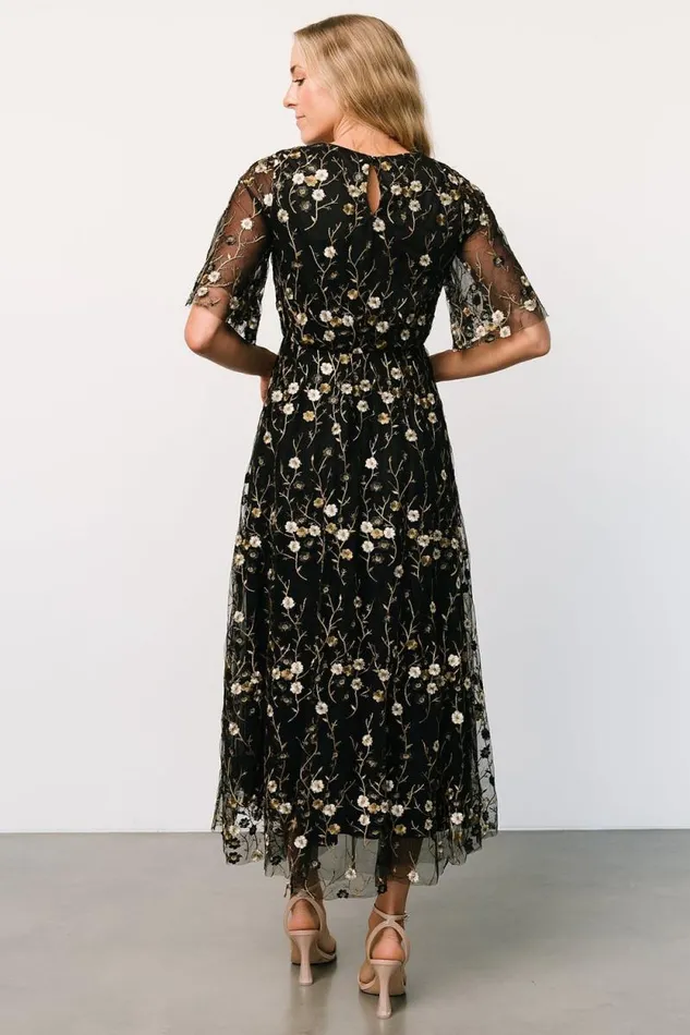 Women Arabella Embroidered Tulle Maxi Dress Gold Black Baltic Born Maxi Dresses Women Arabella Embroidered Tulle Maxi Dress Gold Black Baltic Born Maxi Dresses