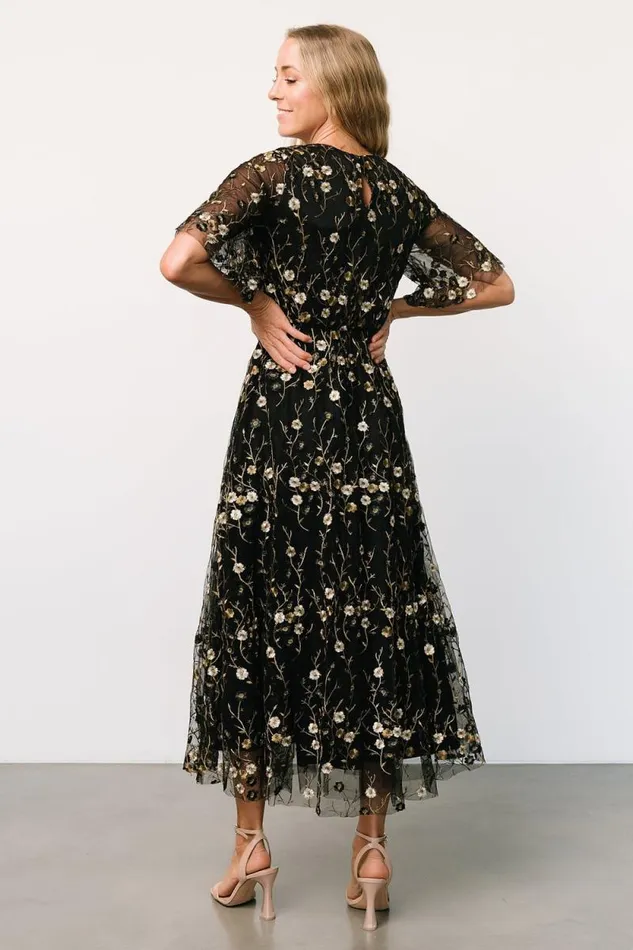 Women Arabella Embroidered Tulle Maxi Dress Gold Black Baltic Born Maxi Dresses Women Arabella Embroidered Tulle Maxi Dress Gold Black Baltic Born Maxi Dresses