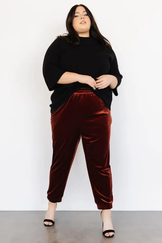 Women Archie Velvet Jogger Pants Cinnamon Baltic Born Pants