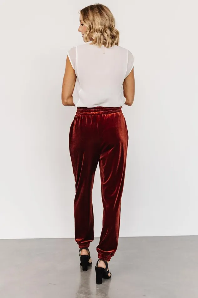 Women Archie Velvet Jogger Pants Cinnamon Baltic Born Pants