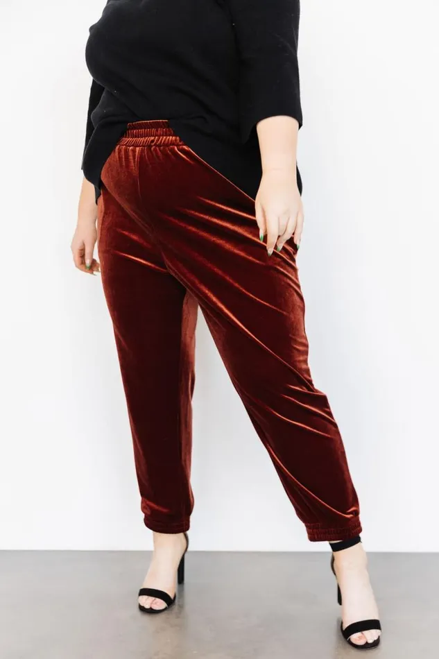 Women Archie Velvet Jogger Pants Cinnamon Baltic Born Pants