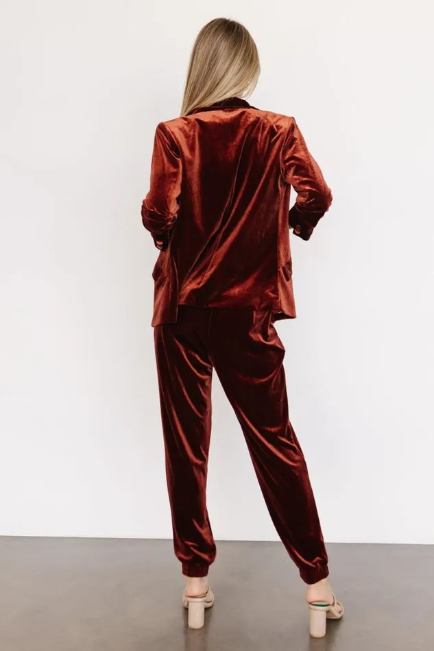Women Archie Velvet Jogger Pants Cinnamon Baltic Born Pants