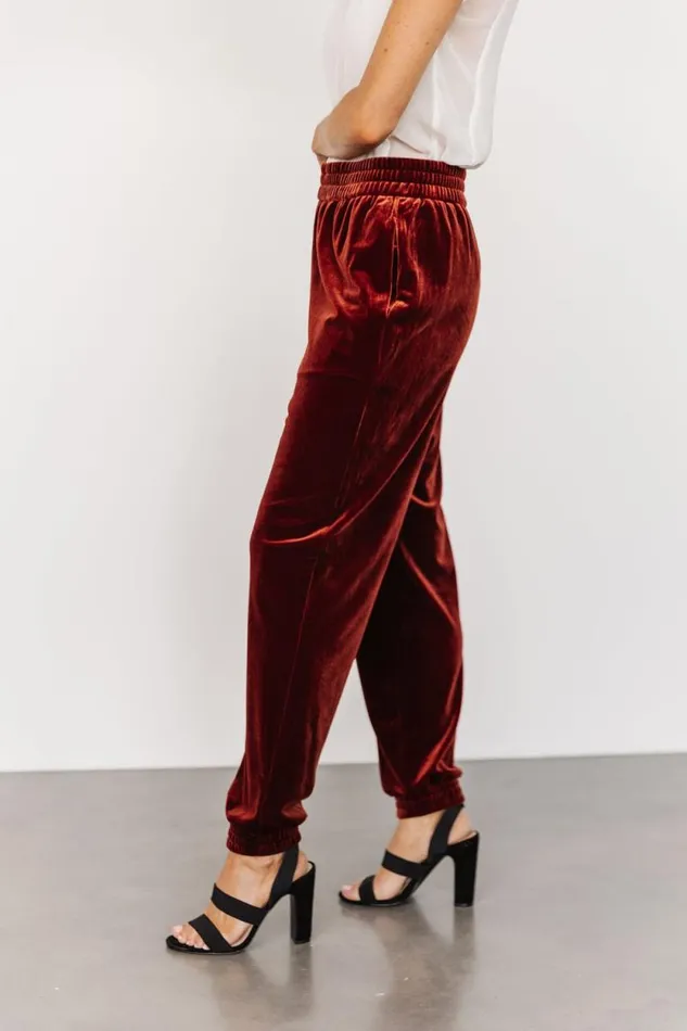 Women Archie Velvet Jogger Pants Cinnamon Baltic Born Pants