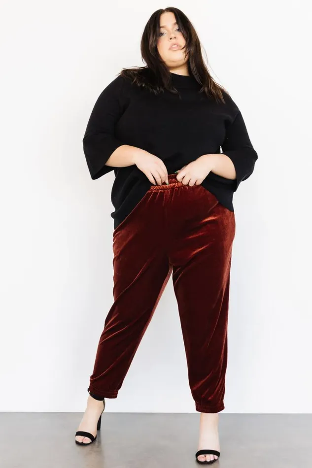 Women Archie Velvet Jogger Pants Cinnamon Baltic Born Pants