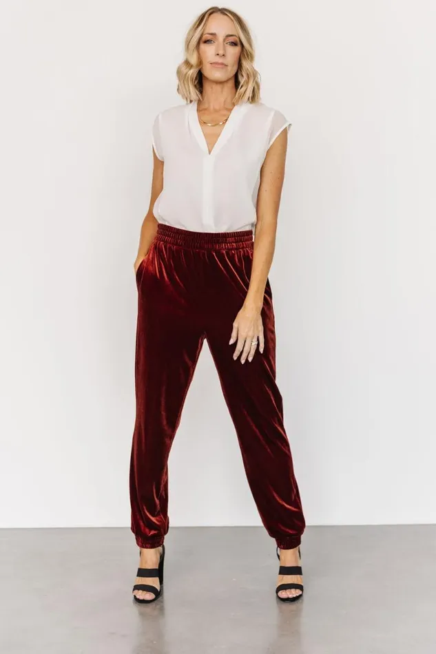 Women Archie Velvet Jogger Pants Cinnamon Baltic Born Pants