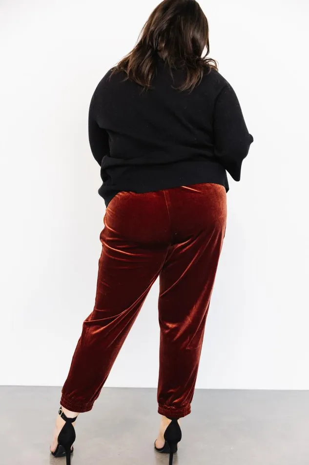 Women Archie Velvet Jogger Pants Cinnamon Baltic Born Pants