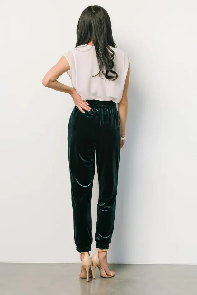 Women Archie Velvet Jogger Pants Dark Green Baltic Born Pants Women Archie Velvet Jogger Pants Dark Green Baltic Born Pants