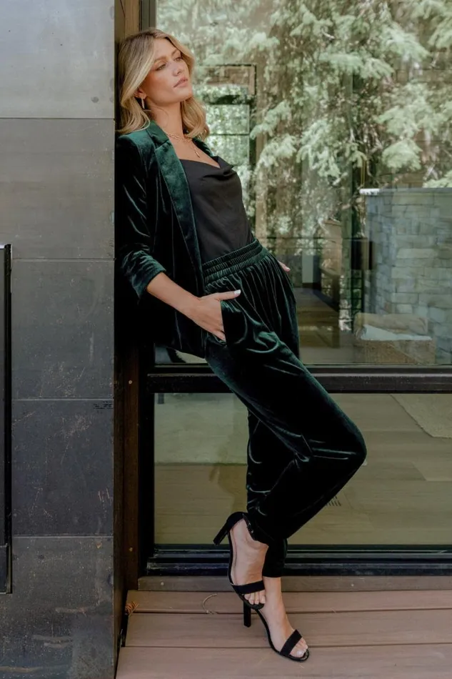 Women Archie Velvet Jogger Pants Dark Green Baltic Born Pants Women Archie Velvet Jogger Pants Dark Green Baltic Born Pants