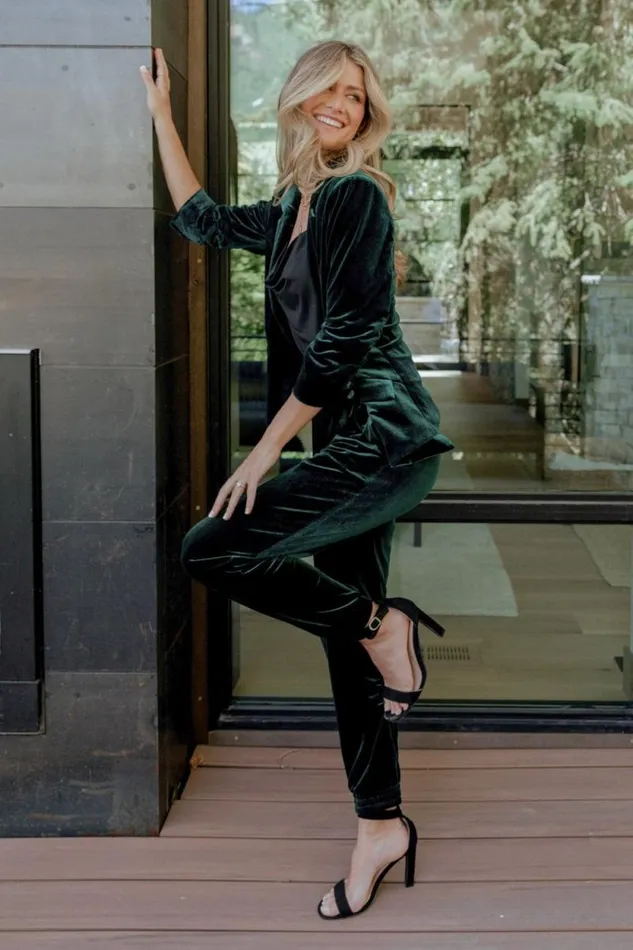Women Archie Velvet Jogger Pants Dark Green Baltic Born Pants Women Archie Velvet Jogger Pants Dark Green Baltic Born Pants
