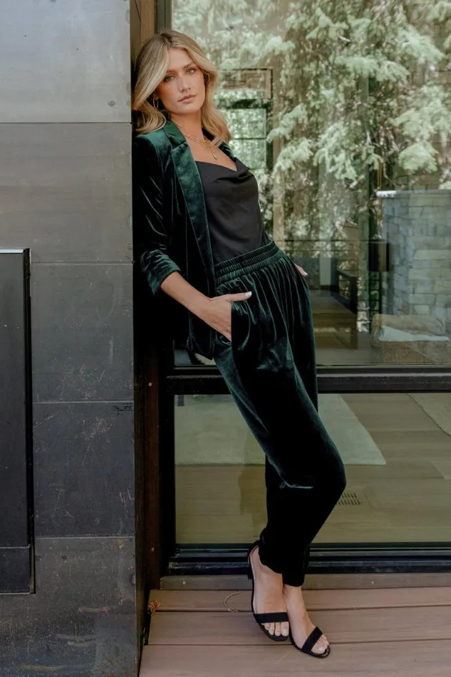Women Archie Velvet Jogger Pants Dark Green Baltic Born Pants Women Archie Velvet Jogger Pants Dark Green Baltic Born Pants