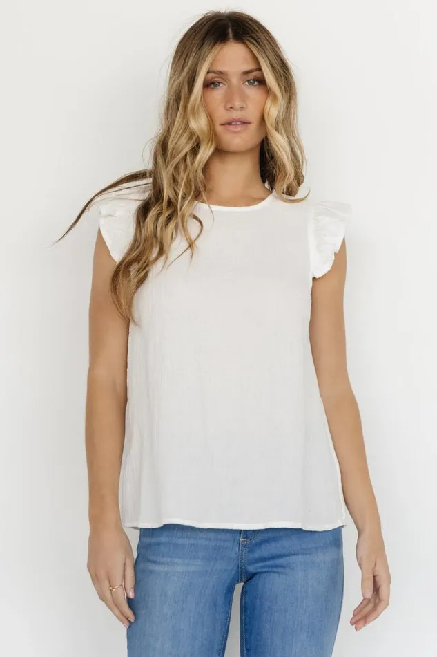 Women Arlowe Ruffle Top White Baltic Born Blouses and Shirts