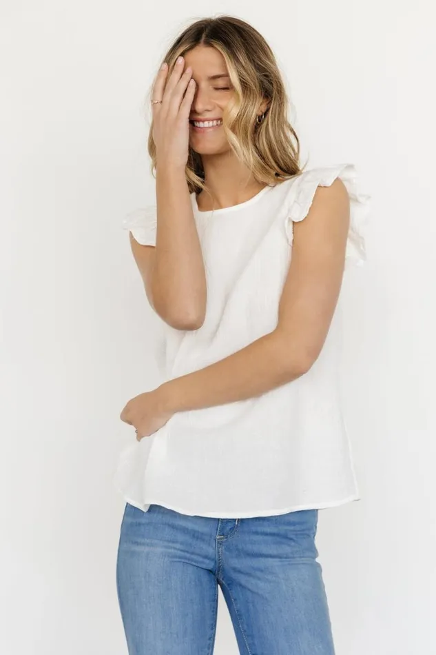 Women Arlowe Ruffle Top White Baltic Born Blouses and Shirts Women Arlowe Ruffle Top White Baltic Born Blouses and Shirts