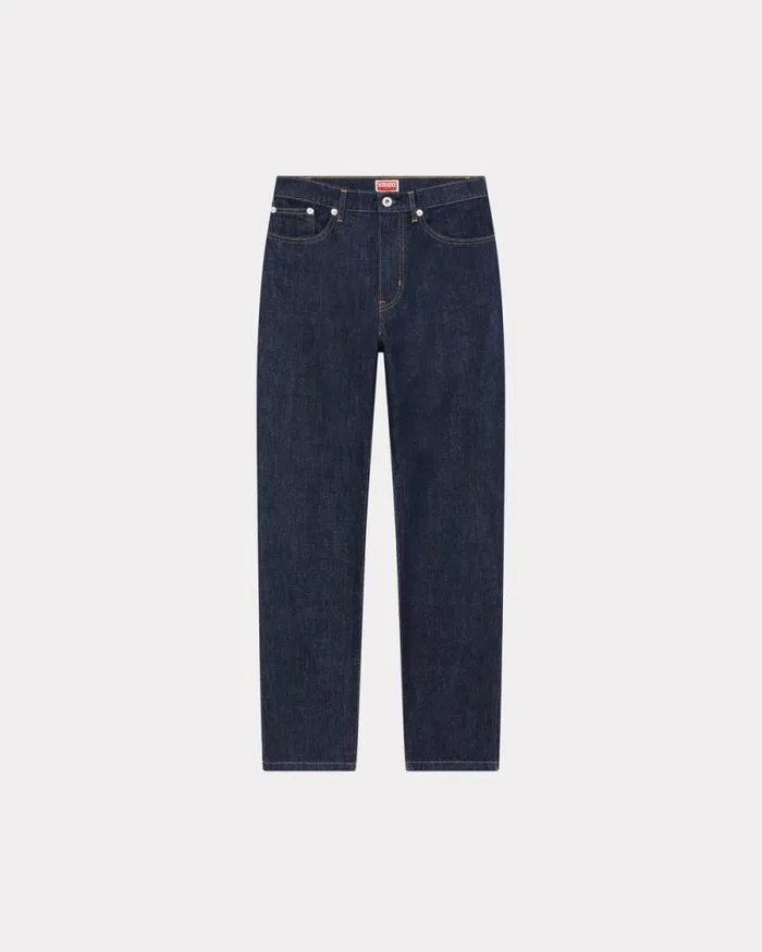 Women ASAGAO Straight Jeans In Japanese Denim Rinse Blue Denim Kenzo Pants And Shorts