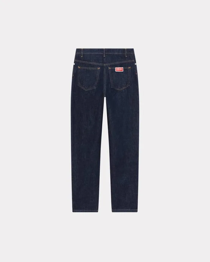 Women ASAGAO Straight Jeans In Japanese Denim Rinse Blue Denim Kenzo Pants And Shorts