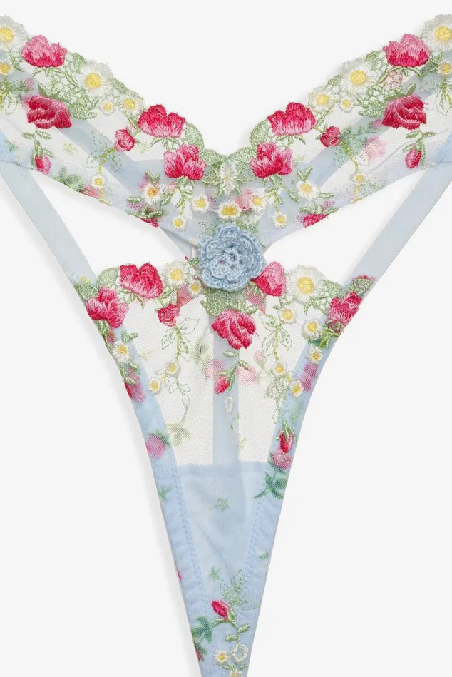 Women Aurelia Thong Panty Blue For Love and Lemons Lingerie Women Aurelia Thong Panty Blue For Love and Lemons Lingerie