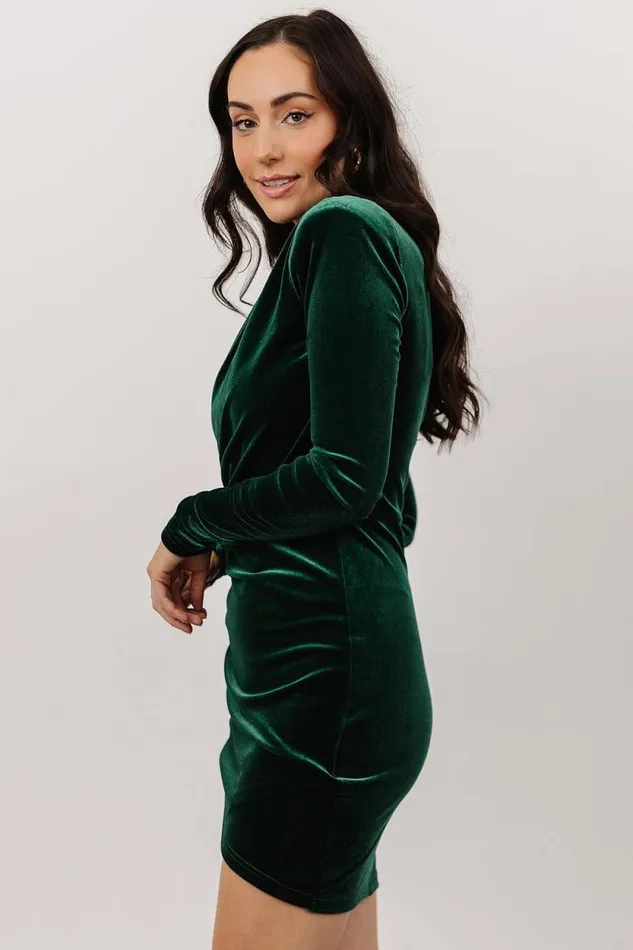 Women Ava Velvet Mini Dress Green Baltic Born Short Dresses Women Ava Velvet Mini Dress Green Baltic Born Short Dresses