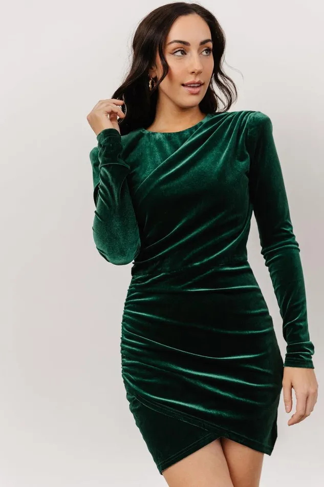 Women Ava Velvet Mini Dress Green Baltic Born Short Dresses Women Ava Velvet Mini Dress Green Baltic Born Short Dresses