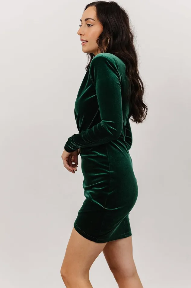 Women Ava Velvet Mini Dress Green Baltic Born Short Dresses Women Ava Velvet Mini Dress Green Baltic Born Short Dresses