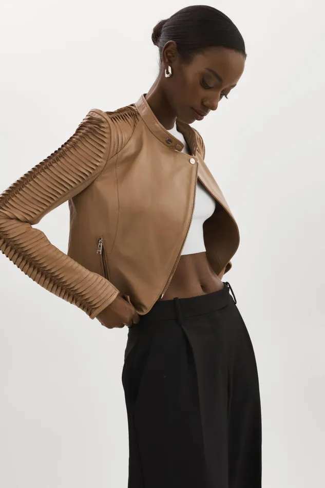 Women AZRA Leather Jacket Mocha LAMARQUE Leather Jackets Women AZRA Leather Jacket Mocha LAMARQUE Leather Jackets