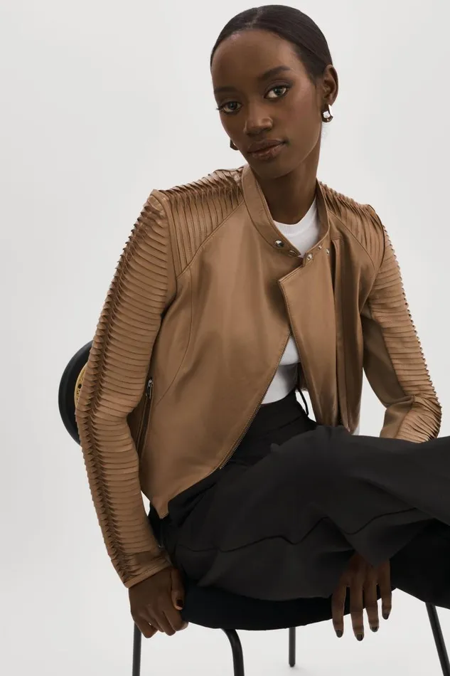 Women AZRA Leather Jacket Mocha LAMARQUE Leather Jackets Women AZRA Leather Jacket Mocha LAMARQUE Leather Jackets
