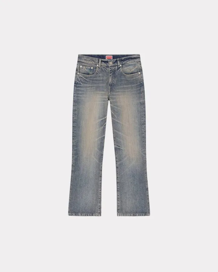 Women BARA Cropped Jeans In Japanese Denim Stone Bl Dirty Blue Denim Kenzo Pants And Shorts Women BARA Cropped Jeans In Japanese Denim Stone Bl Dirty Blue Denim Kenzo Pants And Shorts